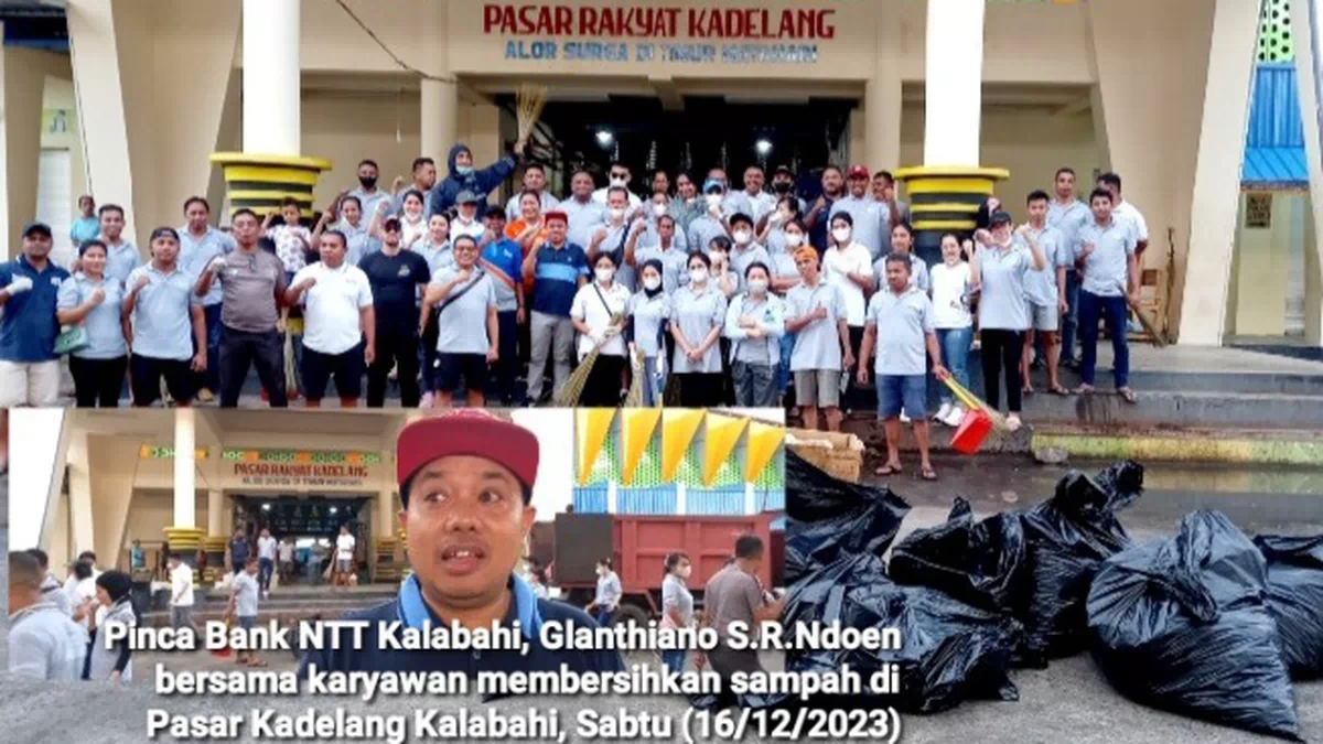 Pesan Pinca Bank NTT Kalabahi Usai Membersihkan Sampah Pasar Kadelang. Wakano: Terima Kasih
