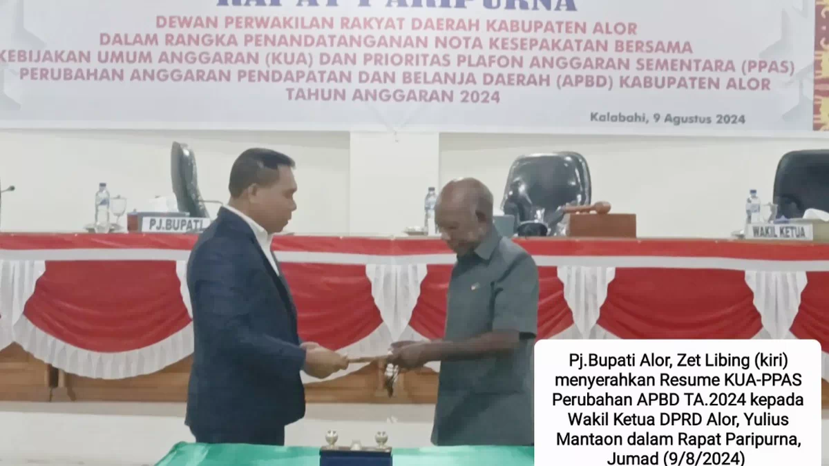 Pemerintah dan DPRD Alor Mulai Bahas Perubahan APBD 2024. Ekonomi Tumbuh 4,09 Persen, Kemiskinan Turun