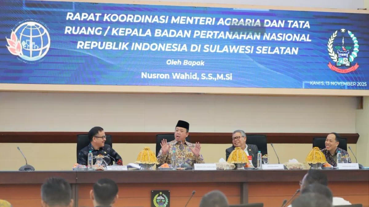 Dari Sulsel, Menteri Nusron Minta Daerah Percepat Penyelesain Persoalan Tanah dan Ruang