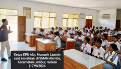Goes To School, KPU Alor Ajak Pemilih Pemula Tolak Politik Uang dan Isu SARA