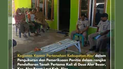 Tim Kantah Alor Proses Pengukuran dan Pemeriksaan Untuk Pendaftaran Tanah Pertama Kali di Alor Besar